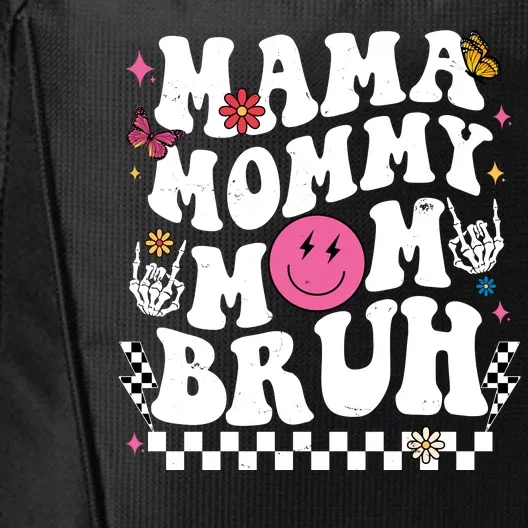 Mama Mommy Mom Bruh Retro Smile Face City Backpack