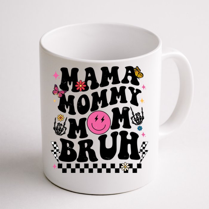 Mama Mommy Mom Bruh Retro Smile Face Front & Back Coffee Mug