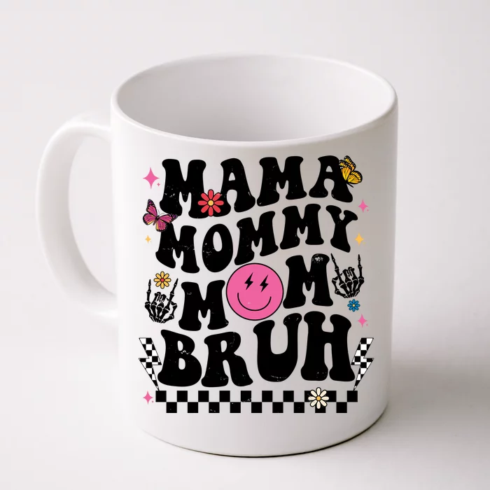 Mama Mommy Mom Bruh Retro Smile Face Front & Back Coffee Mug