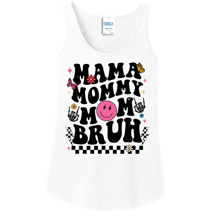 Mama Mommy Mom Bruh Retro Smile Face Ladies Essential Tank