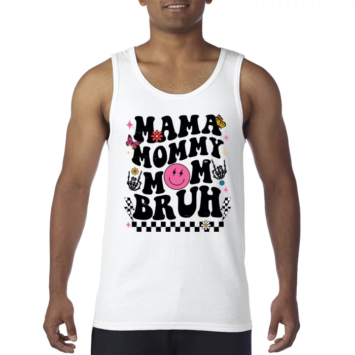 Mama Mommy Mom Bruh Retro Smile Face Tank Top