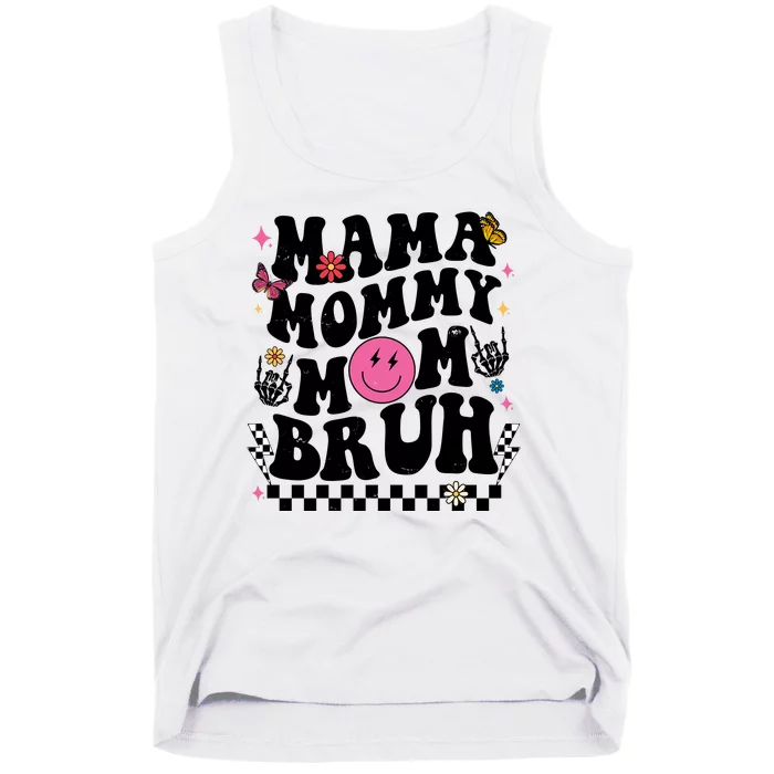 Mama Mommy Mom Bruh Retro Smile Face Tank Top