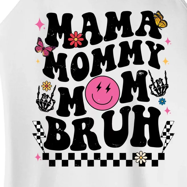 Mama Mommy Mom Bruh Retro Smile Face Women’s Perfect Tri Rocker Tank