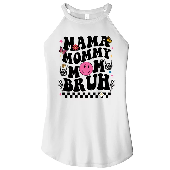 Mama Mommy Mom Bruh Retro Smile Face Women’s Perfect Tri Rocker Tank