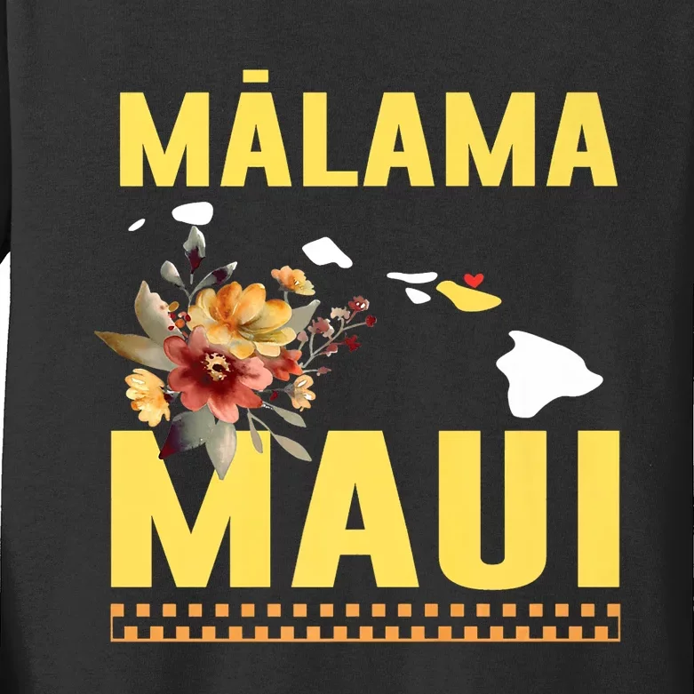 Malama Maui Malama Strong Hawaii Kids Long Sleeve Shirt