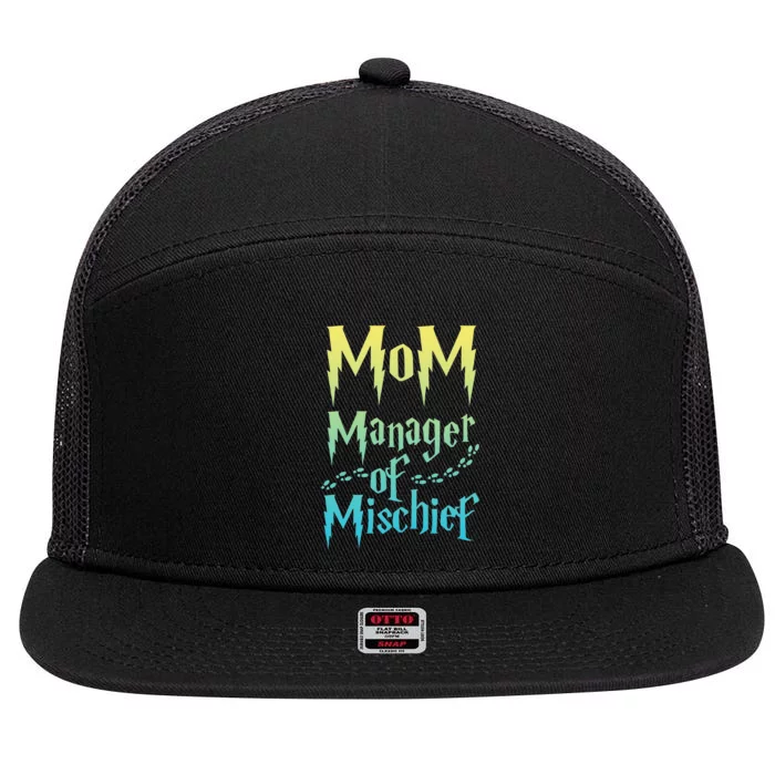 Magical Mom Manager of Mischief 7 Panel Mesh Trucker Snapback Hat