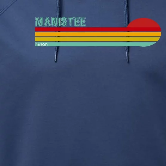 Manistee Michigan Performance Fleece Hoodie