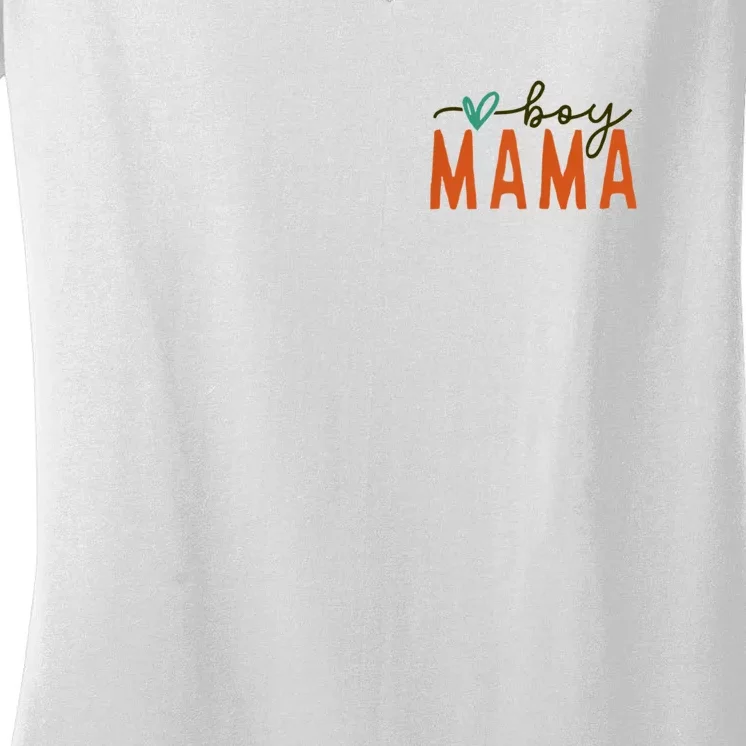 Mama Ma Mommy Mom Bruh Front & Back Women's V-Neck T-Shirt