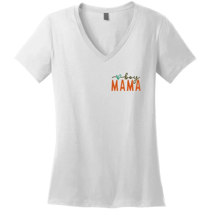 Mama Ma Mommy Mom Bruh Front & Back Women's V-Neck T-Shirt