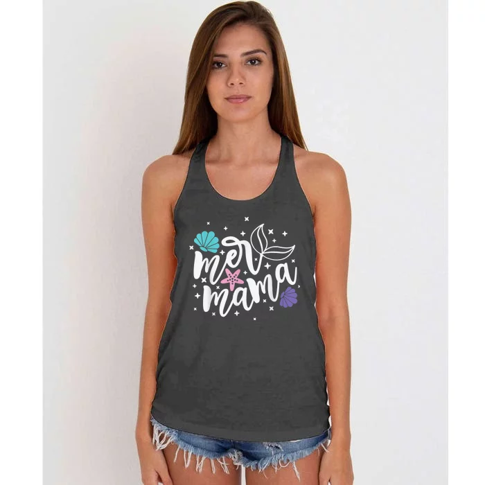 Mer Mama, Mermaid Mother, Mermaid Mama, Summer Mom Women's Knotted Racerback Tank