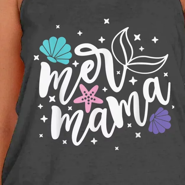 Mer Mama, Mermaid Mother, Mermaid Mama, Summer Mom Women's Knotted Racerback Tank