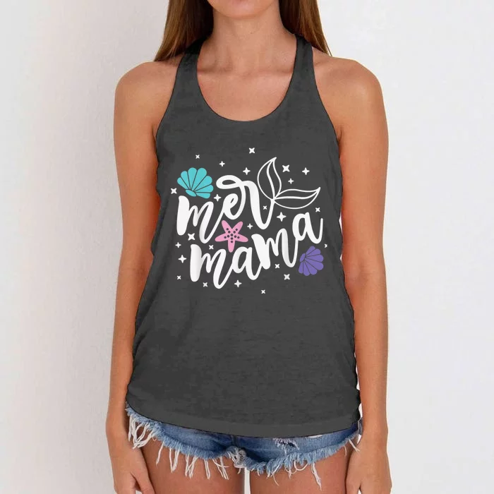 Mer Mama, Mermaid Mother, Mermaid Mama, Summer Mom Women's Knotted Racerback Tank