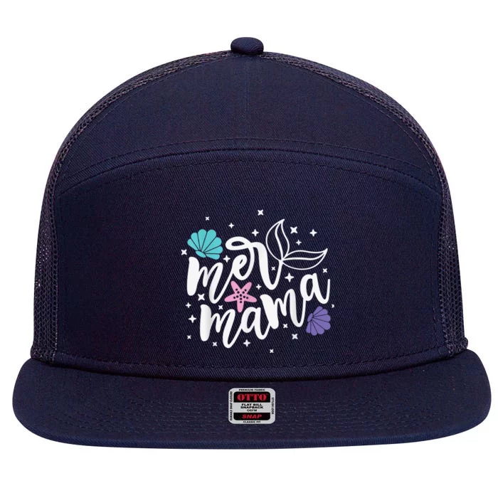 Mer Mama, Mermaid Mother, Mermaid Mama, Summer Mom 7 Panel Mesh Trucker Snapback Hat