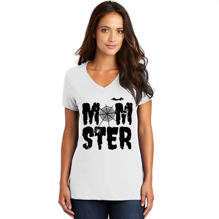 Momster Monster Mom Halloween Funny Gift For Moms Women's V-Neck T-Shirt