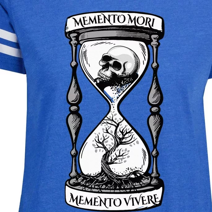 Memento Mori Memento Vivere Skull Design Stoic Memento Mori Enza Ladies Jersey Football T-Shirt