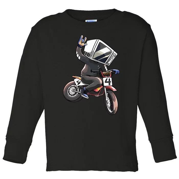 Makethehoodsmile Microwave Man Bike Toddler Long Sleeve Shirt