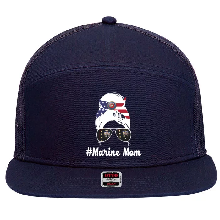 Marine Mom 7 Panel Mesh Trucker Snapback Hat