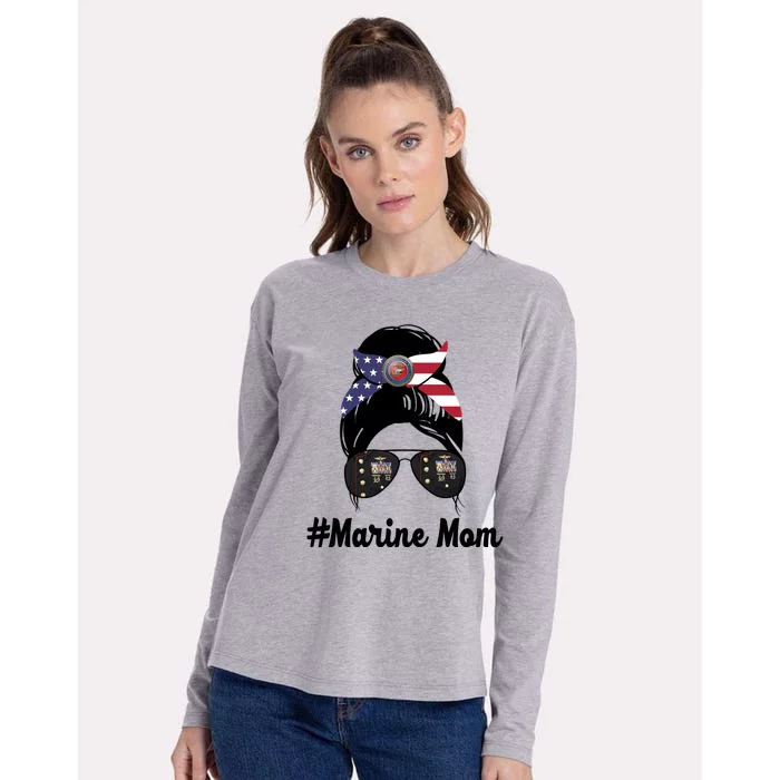 Marine Mom Womens Cotton Relaxed Long Sleeve T-Shirt