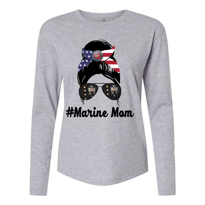 Marine Mom Womens Cotton Relaxed Long Sleeve T-Shirt