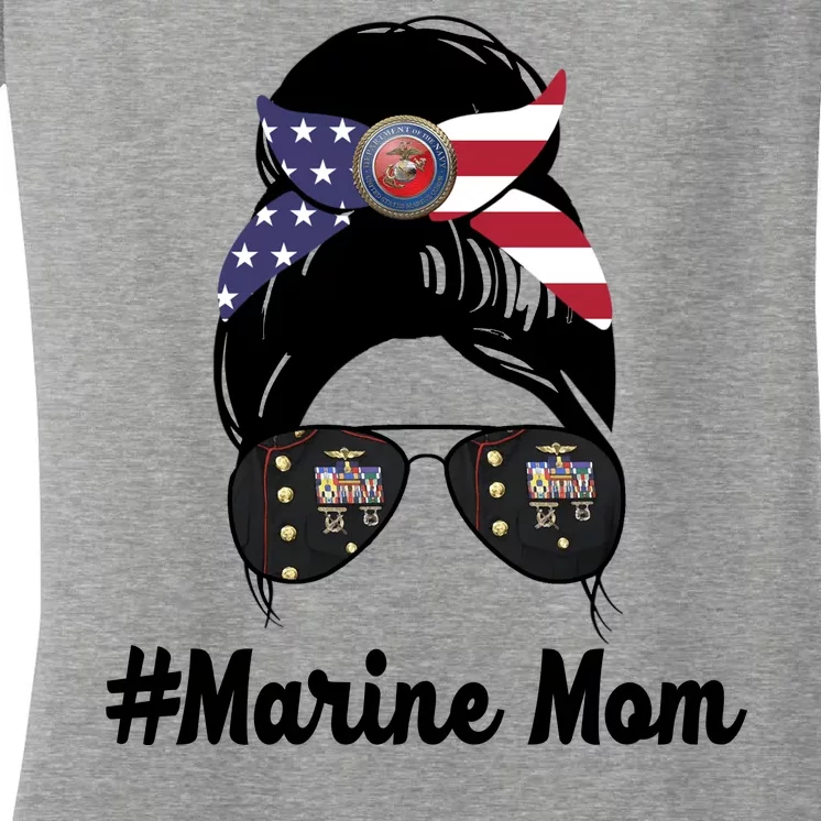 Marine Mom Women's V-Neck T-Shirt