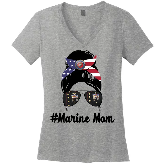 Marine Mom Women's V-Neck T-Shirt