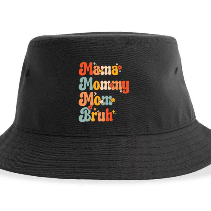 Mama Mommy Mom Bruh Mothers Day Vintage Funny Mother Sustainable Bucket Hat