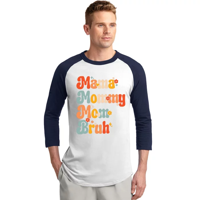 Mama Mommy Mom Bruh Mothers Day Vintage Funny Mother Baseball Sleeve Shirt