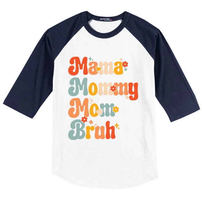 Mama Mommy Mom Bruh Mothers Day Vintage Funny Mother Baseball Sleeve Shirt