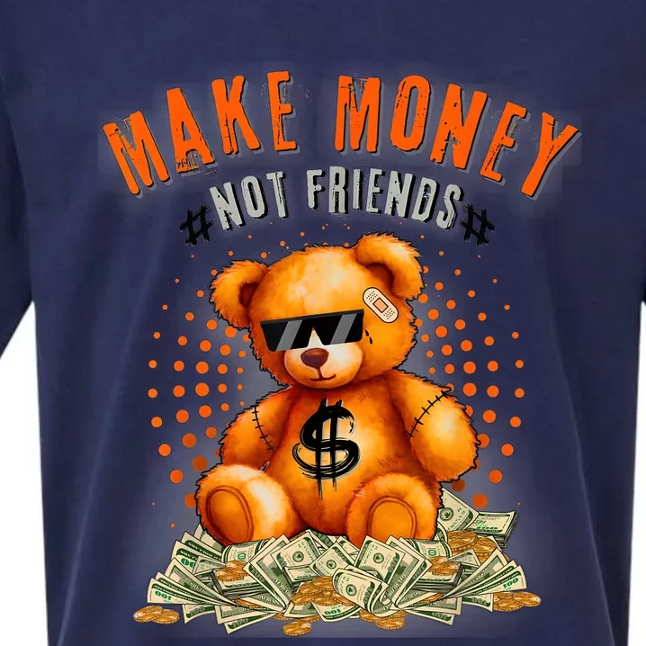 Money Maker Make Money Not Friends Bear Sueded Cloud Jersey T-Shirt