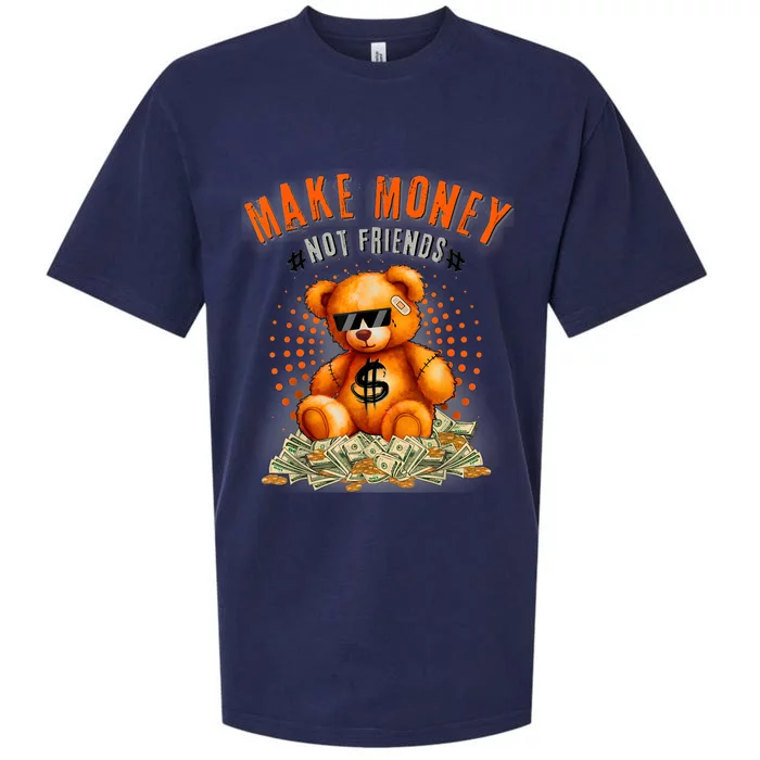 Money Maker Make Money Not Friends Bear Sueded Cloud Jersey T-Shirt