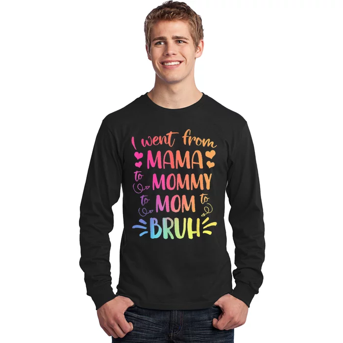 Mama Mommy Mom Bruh Mommy And Me Leopard Mother's Day Gifts Long Sleeve Shirt