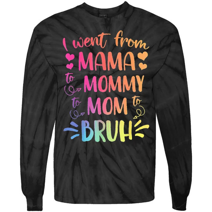 Mama Mommy Mom Bruh Mommy And Me Leopard Mother's Day Gifts Tie-Dye Long Sleeve Shirt