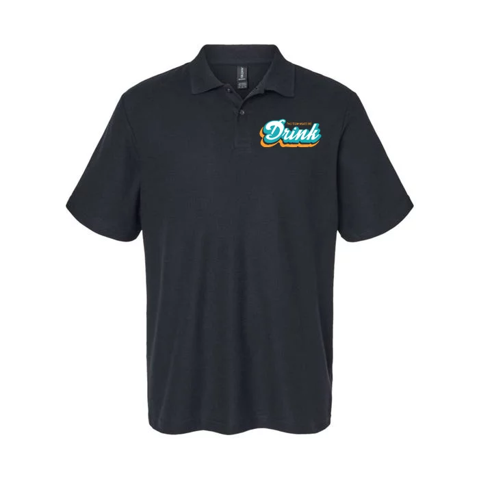 Miami Makes Me Drink Gift For Football Fan Sport Softstyle Adult Sport Polo