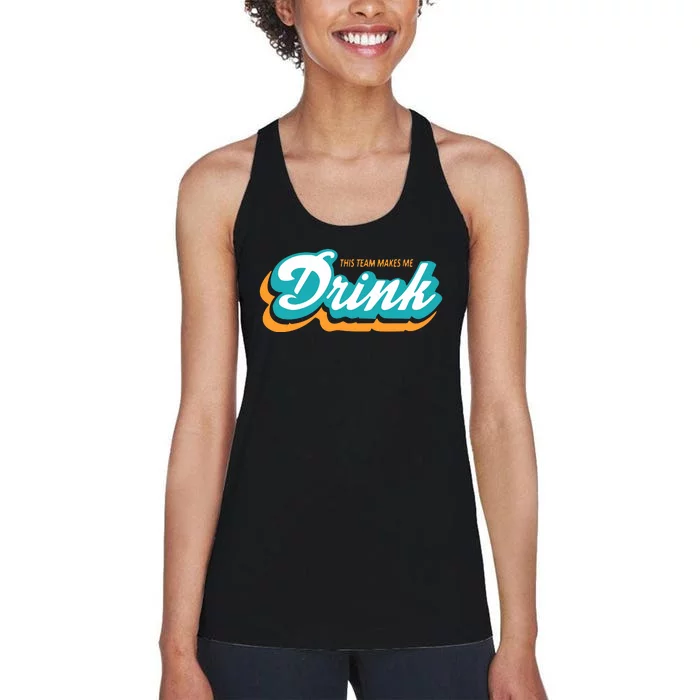 Miami Makes Me Drink Gift For Football Fan Sport Women's Racerback Tank