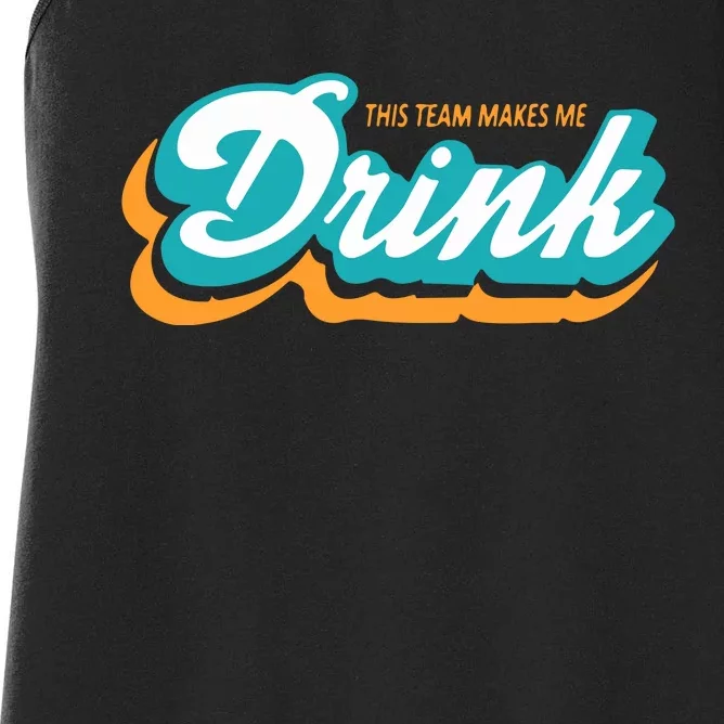 Miami Makes Me Drink Gift For Football Fan Sport Women's Racerback Tank