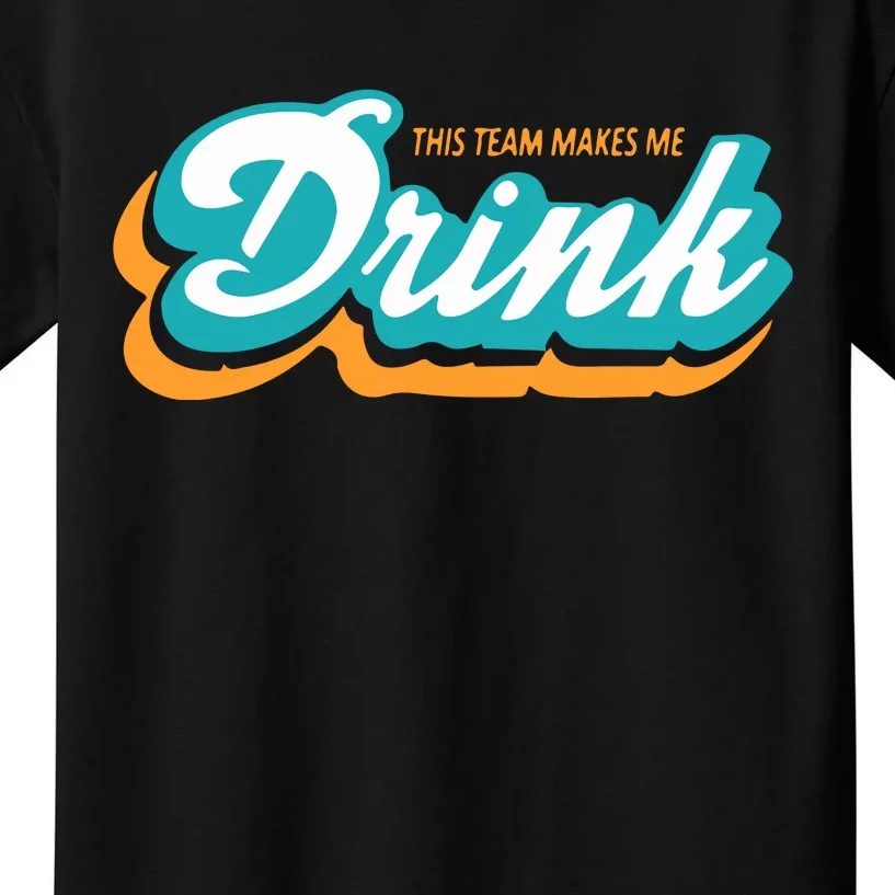 Miami Makes Me Drink Gift For Football Fan Sport Kids T-Shirt