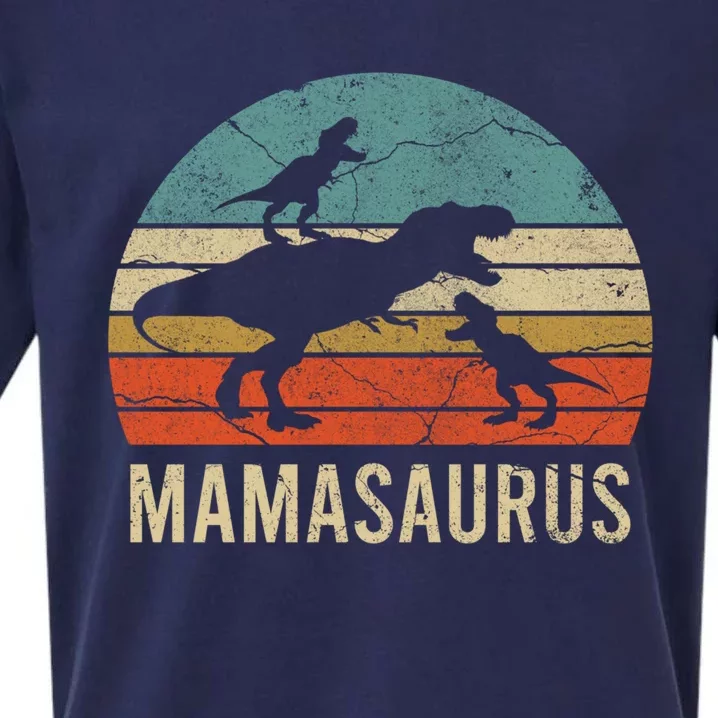 Mommy Mom Mama Dinosaur Funny 2 Two Mamasaurus 2020 Gift Great Gift Sueded Cloud Jersey T-Shirt