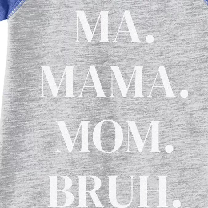 Ma. Mama. Mom. Bruh. Funny Womens Infant Baby Jersey Bodysuit