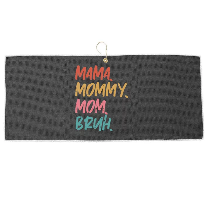 Mama Mommy Mom Bruh Funny Mothers Day Gift From Son Large Microfiber Waffle Golf Towel