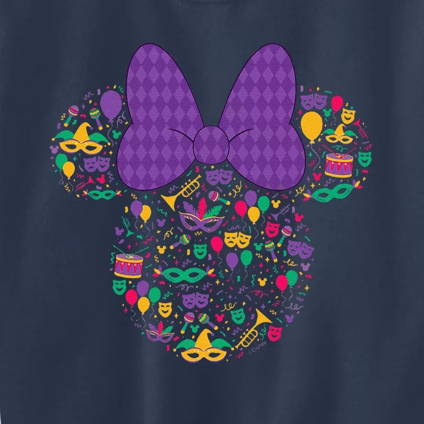 Minnie Mouse Mardi Gras Carnival Holiday Icon Kids Sweatshirt