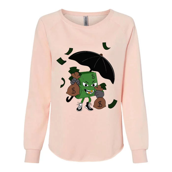 Money Man Money Bag Womens California Wash Sweatshirt