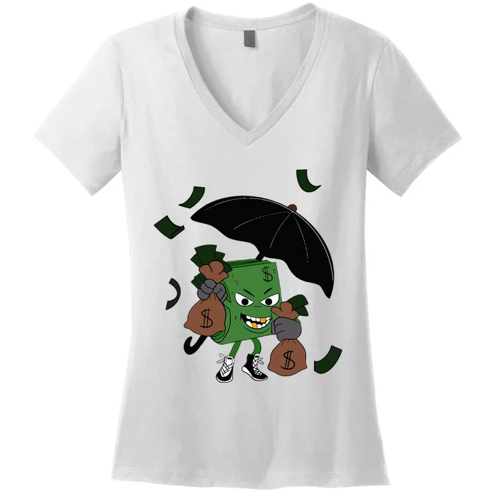 Money Man Money Bag Women's V-Neck T-Shirt