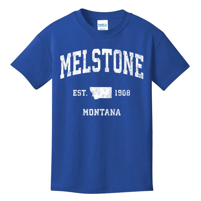 Melstone Montana Mt Vintage Athletic Sports Design Gift Kids T-Shirt