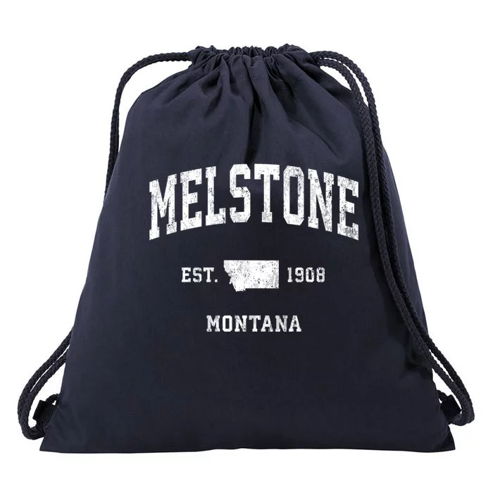 Melstone Montana Mt Vintage Athletic Sports Design Gift Drawstring Bag