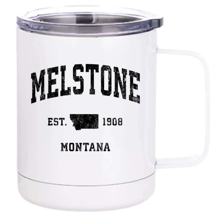 Melstone Montana Mt Vintage Athletic Sports Design Gift Front & Back 12oz Stainless Steel Tumbler Cup