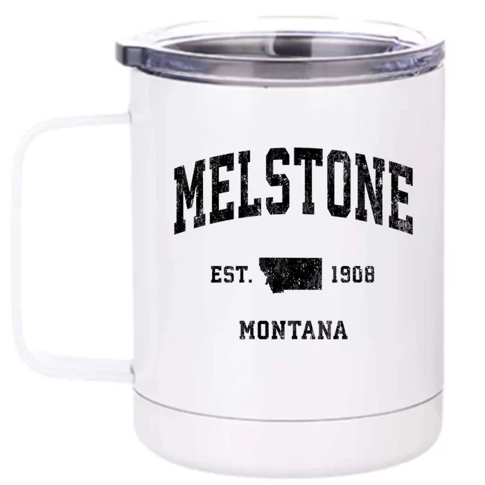 Melstone Montana Mt Vintage Athletic Sports Design Gift Front & Back 12oz Stainless Steel Tumbler Cup