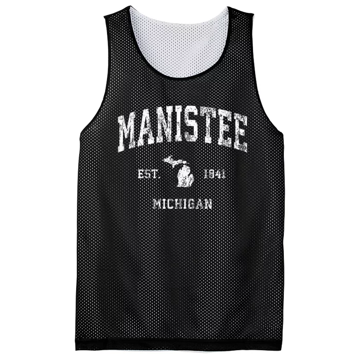 Manistee Michigan Mi Vintage Athletic Sports Design Mesh Reversible Basketball Jersey Tank