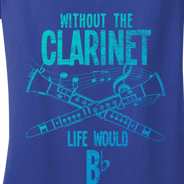 Music Musician Musical Instrut Gift Clarinet Cute Gift Women's V-Neck T-Shirt