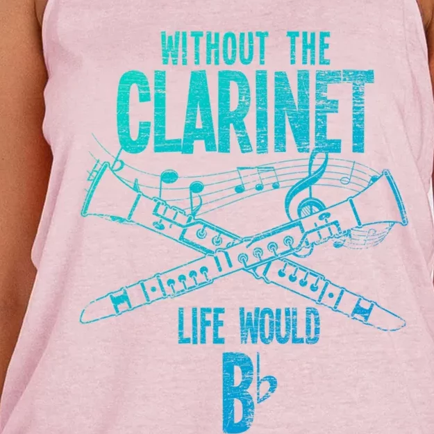 Music Musician Musical Instrut Gift Clarinet Cute Gift Women's Knotted Racerback Tank