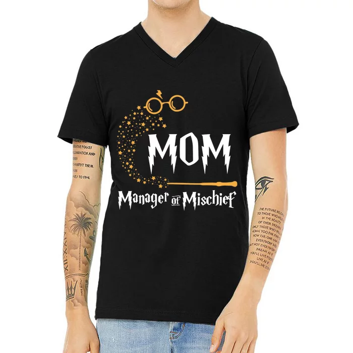 Magical Mom Manager Of Mischief Mother's Day V-Neck T-Shirt